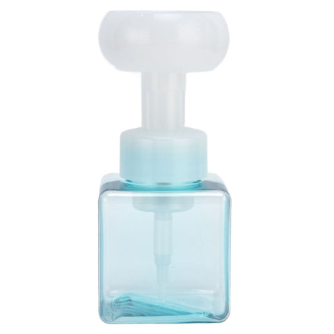 250ml Foaming Bottle PETG Plastic Flower Foam Dispenser Square Bottles for Cosmetic PackagingTransparent Blue