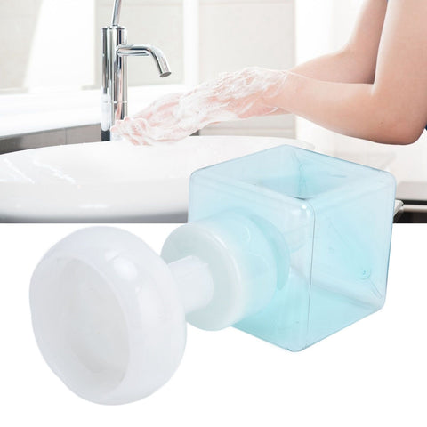 250ml Foaming Bottle PETG Plastic Flower Foam Dispenser Square Bottles for Cosmetic PackagingTransparent Blue