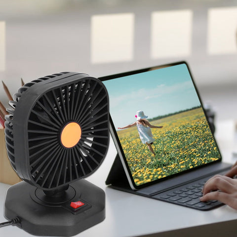 USB Car Fan ABS 360° Rotatable Single Headed USB Charging Mini Car Cooling Fan 5V 2A