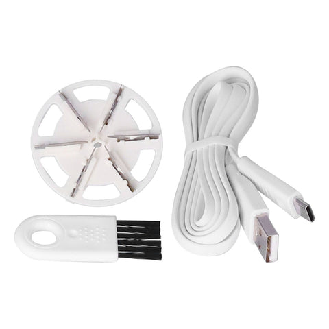 Mini Fabric Shaver Rechargeable Portable Sweater Defuzzer with Six Stainless Steel Leaf Blade and BrushWhite