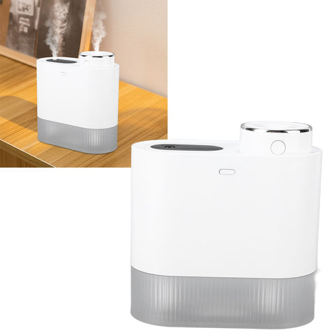 450ml Mini USB Humidifier High Capacity Double Spray Humidifier with Light for Bedroom OfficeWhite