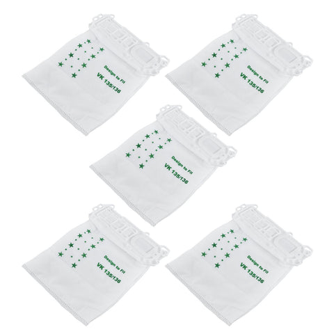 5PCS Vacuum Cleaner Dust Bag Nonwoven Vacuum Cleaner Garbage Bag for VORWERK VK135 VK136