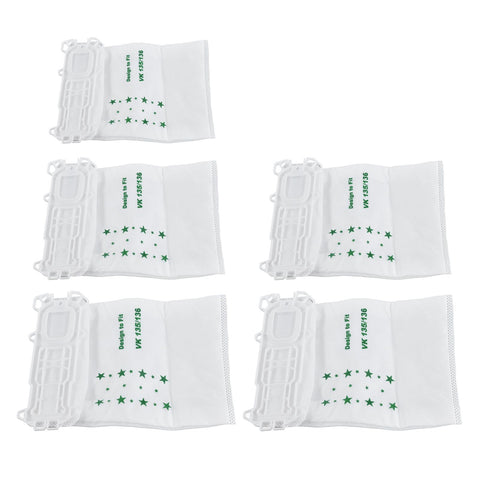 5PCS Vacuum Cleaner Dust Bag Nonwoven Vacuum Cleaner Garbage Bag for VORWERK VK135 VK136