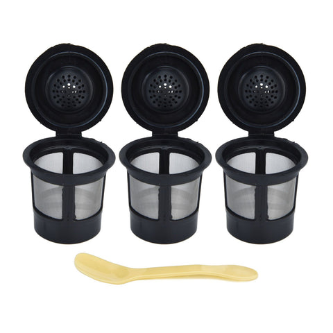 Coffee Filter Cup with Spoon Capsule Shell Coffee Capsules Cup Fit for Coffee Machine
