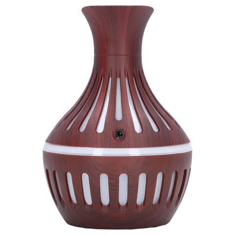Wood Grain Humidifier USB Small Vase Night Light Mute Humidification Aromatherapy Machine 300ml