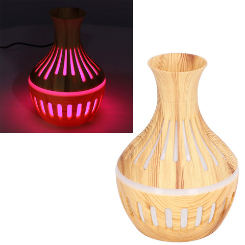 300ml Humidifier USB Powered Wood Grain Aromatherapy Diffuser with 7 Colors LED Light 5V 1A