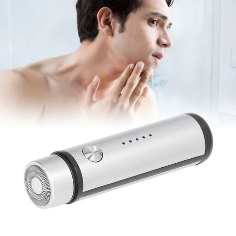 013 Electric Mini Shaver Portable Low Noise Power Display USB Mini Electric Shaver for MenSilver