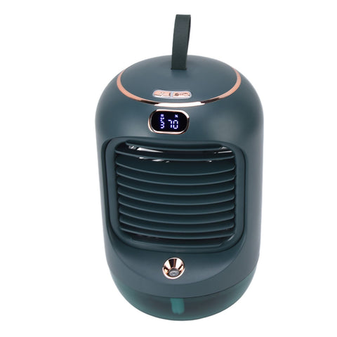 Mini Air Conditioner Humidifier Aromather 3 Gears 5 Blades USB Charging Night Light Water Cooling Fan Green