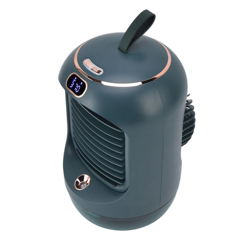 Mini Air Conditioner Humidifier Aromather 3 Gears 5 Blades USB Charging Night Light Water Cooling Fan Green