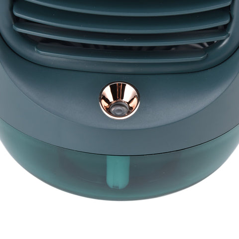 Mini Air Conditioner Humidifier Aromather 3 Gears 5 Blades USB Charging Night Light Water Cooling Fan Green
