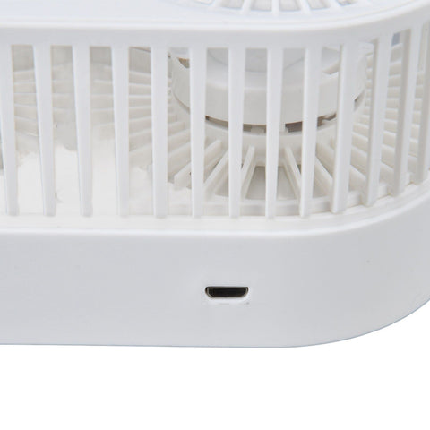 Desktop Double Fan Dual Motor 135° Angle Adjustable Handheld Fan Three Levels Adjustable Low Noise Operation Fan for OfficeWhite