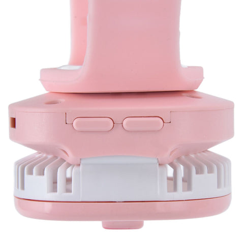 Cartoon Watch Fan USB Charging Plastic Wrist Fan Wireless Mini Watch Fan with Detachable Strap Fan for Kids for OutdoorPink Pig