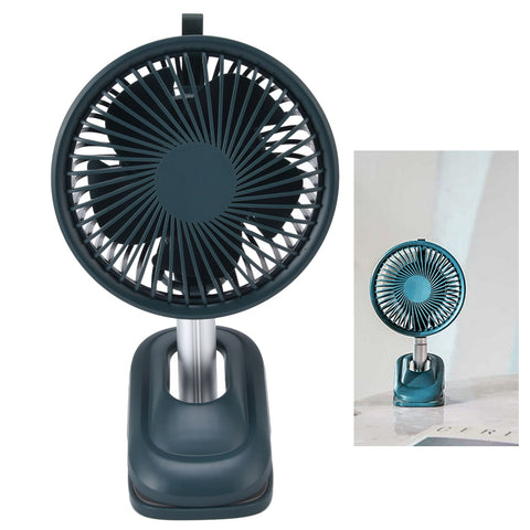 Clip On Fan 360 Degrees Adjustment Clip On USB Charging 3 Speed Modes Strong Airflow Sturdy Clamp Small Desk Fan Green