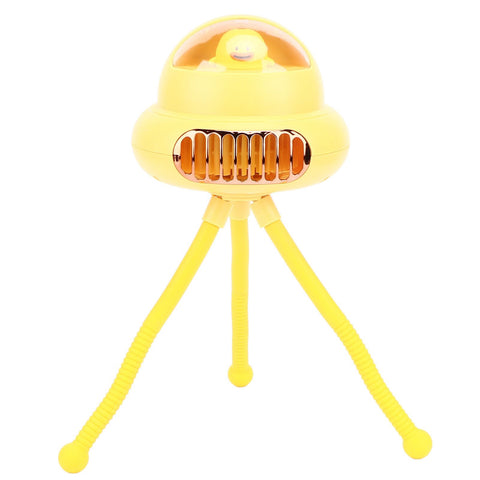 Stroller Fan Bendable Octopus Legs Space Capsule Leafless Fan Multifunctional Portable 3 Speed Stroller Silent Fan Yellow