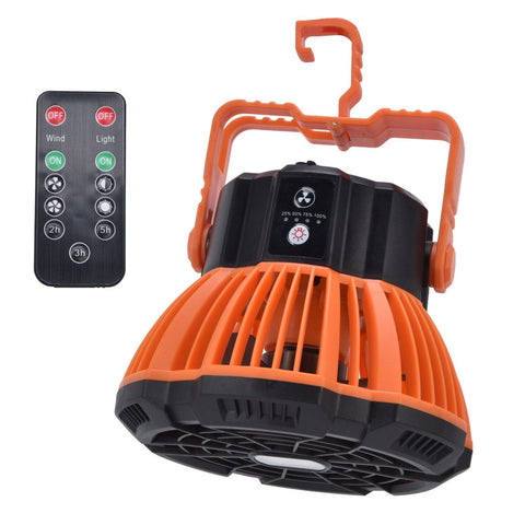 Camping Fan with Light Silent USB Charging 180° Rotation Portable Hook Design 5 LED Fan for Tent Outdoor