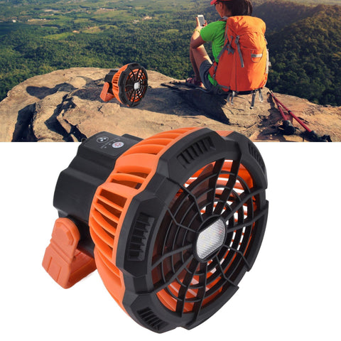 Camping Fan with Light Silent USB Charging 180° Rotation Portable Hook Design 5 LED Fan for Tent Outdoor