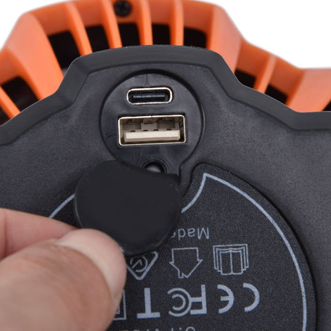 Camping Fan with Light Silent USB Charging 180° Rotation Portable Hook Design 5 LED Fan for Tent Outdoor