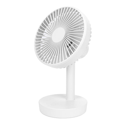 3 Speed USB Desktop Oscillating Fan 5 Blade Gentle Wind Small Personal Desk Fan with Automatic Moving Head White