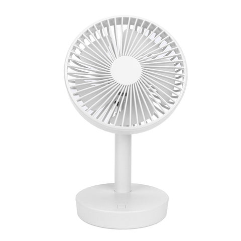 3 Speed USB Desktop Oscillating Fan 5 Blade Gentle Wind Small Personal Desk Fan with Automatic Moving Head White