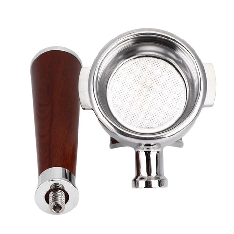 58mm Coffee Portafilter Coffee Machine Filter Coffee Machine Replacement Parts with Wooden Handle for Commercial Use