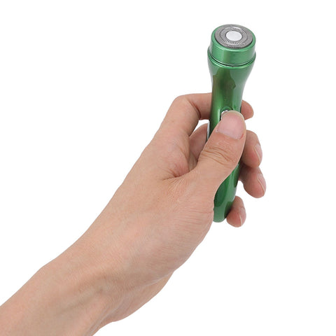 Electric Razor Low Noise Stainless Steel Electric Head Shaver Low Allergic Reactivity for Man 3.7V 2W Green