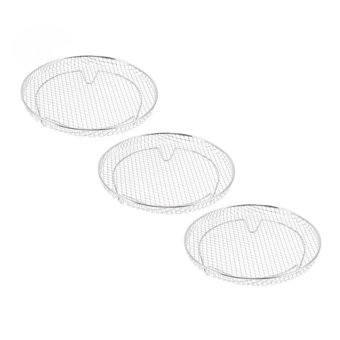 3Pcs Air Fryer Dehydrator Racks Stackable Food Grade Stainless Steel Fruit Meat Dehydration Air Fryer Rack for Air Fryer