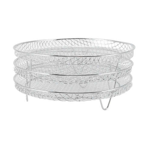 3Pcs Air Fryer Dehydrator Racks Stackable Food Grade Stainless Steel Fruit Meat Dehydration Air Fryer Rack for Air Fryer