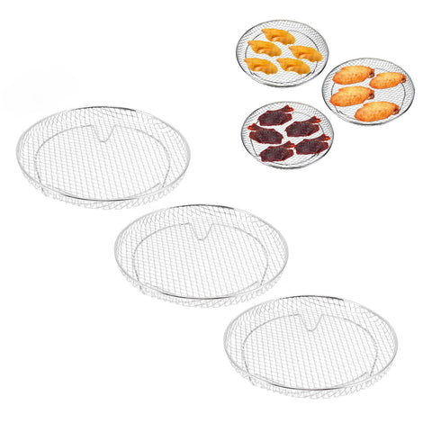 3Pcs Air Fryer Dehydrator Racks Stackable Food Grade Stainless Steel Fruit Meat Dehydration Air Fryer Rack for Air Fryer
