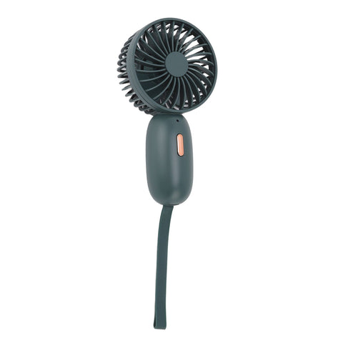 Handheld Fan USB Charging 3 Speeds Portable Size 500mAh Battery Strong Power Mini Portable Fan for Home Office Travel Green