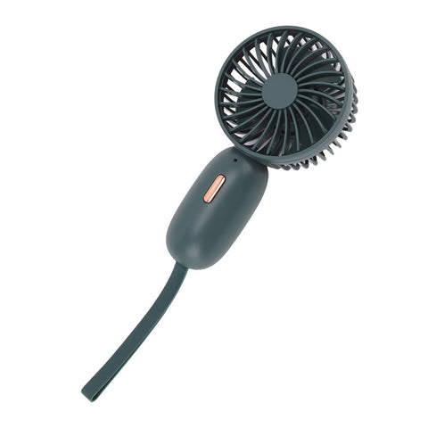 Handheld Fan USB Charging 3 Speeds Portable Size 500mAh Battery Strong Power Mini Portable Fan for Home Office Travel Green