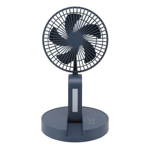 Desktop Folding Fan 3 Speeds USB Rechargeable Punch Free Electric Desktop Oscillating Fan for Home Office Blue