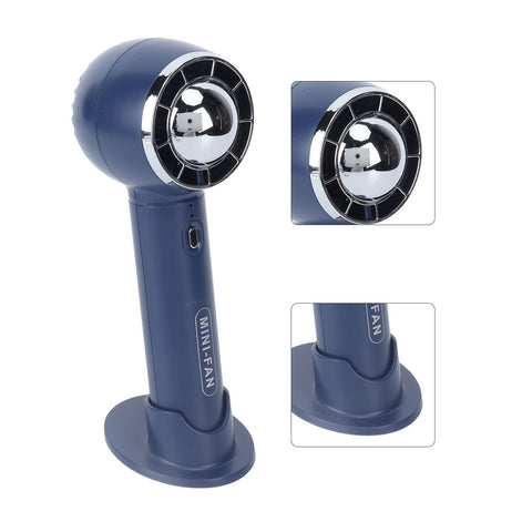 Handheld Fan 3 Speeds USB Charging Strong Wind Lightweight 1200mAh Battery Portable Fan Handheld for Office Travel Blue