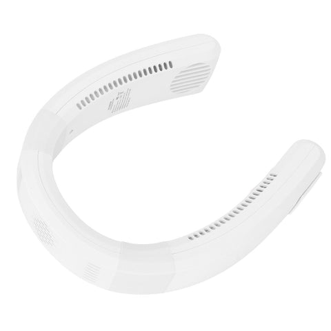 Neck Fan USB Charging 80 Holes 4000 to 5500rpm High Poly Wind Wearable Fan Portable Fan for Household Outdoor White