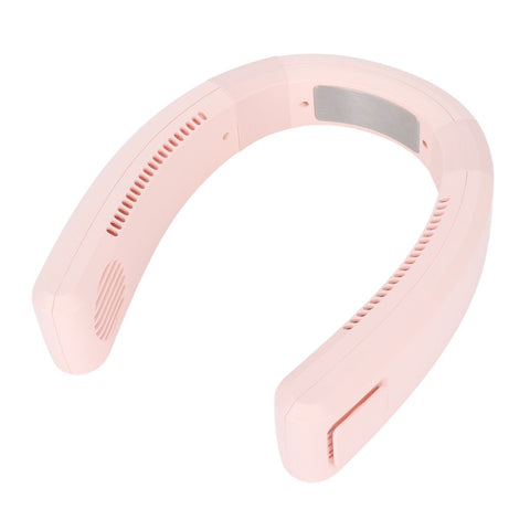 Neck Fan USB Charging 80 Holes 4000 to 5500rpm High Poly Wind Wearable Fan Portable Fan for Household Outdoor Pink