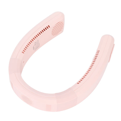 Neck Fan USB Charging 80 Holes 4000 to 5500rpm High Poly Wind Wearable Fan Portable Fan for Household Outdoor Pink