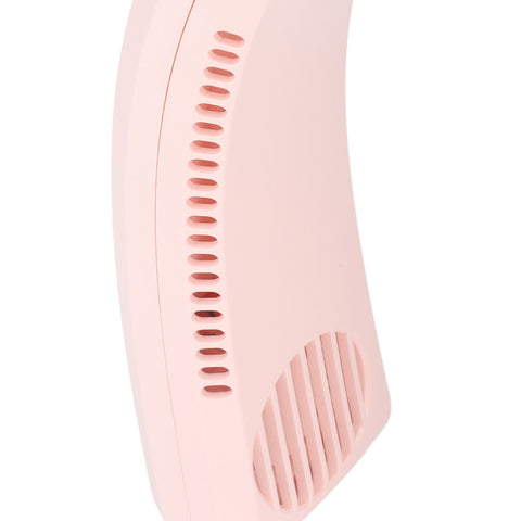 Neck Fan USB Charging 80 Holes 4000 to 5500rpm High Poly Wind Wearable Fan Portable Fan for Household Outdoor Pink