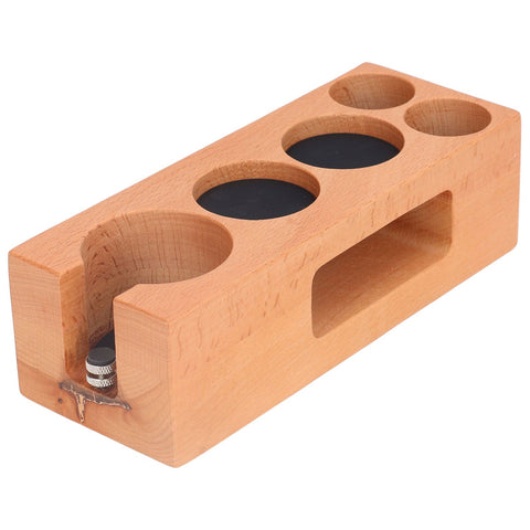 Coffee Tamper Holder Multifunction Food Safe Wooden Coffee Tamping Station for Coffee Lovers