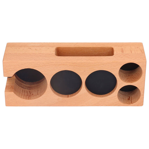 Coffee Tamper Holder Multifunction Food Safe Wooden Coffee Tamping Station for Coffee Lovers