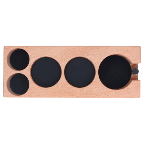 Coffee Tamper Holder Multifunction Food Safe Wooden Coffee Tamping Station for Coffee Lovers
