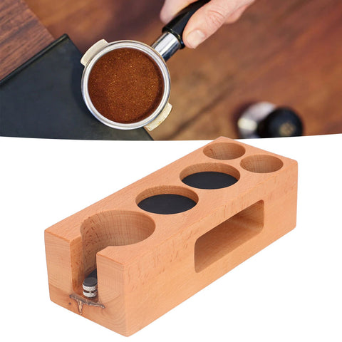 Coffee Tamper Holder Multifunction Food Safe Wooden Coffee Tamping Station for Coffee Lovers