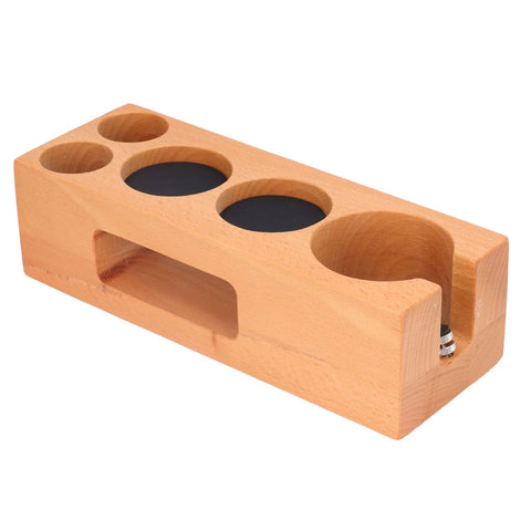 Wood Coffee Filter Tamper Holder Multifunction Wooden Coffee Tamper Mat for 2.3in Coffee Machine Handle Bracket