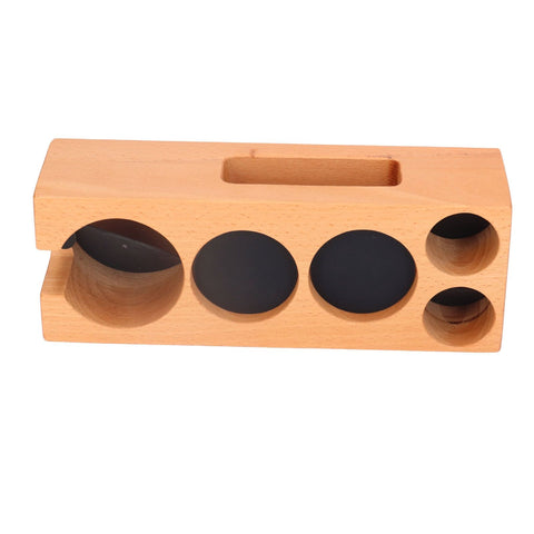 Wood Coffee Filter Tamper Holder Multifunction Wooden Coffee Tamper Mat for 2.3in Coffee Machine Handle Bracket