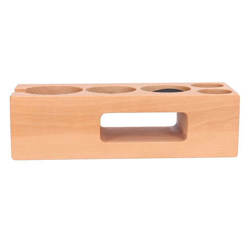 Wood Coffee Filter Tamper Holder Multifunction Wooden Coffee Tamper Mat for 2.3in Coffee Machine Handle Bracket