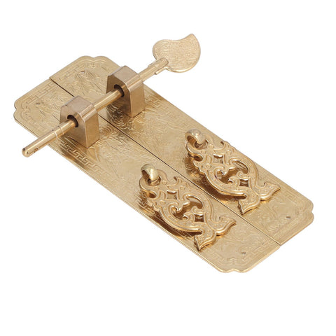 Cabinet Faceplate Brass Material Elegant Retro Botanical Pattern Decorative Chinese Antique Cabinet Handles for Dressers