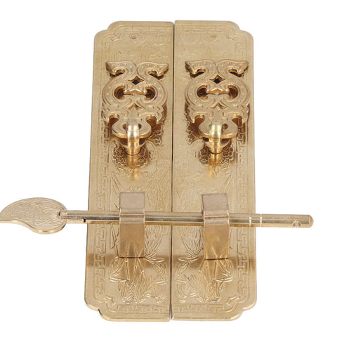Cabinet Faceplate Brass Material Elegant Retro Botanical Pattern Decorative Chinese Antique Cabinet Handles for Dressers
