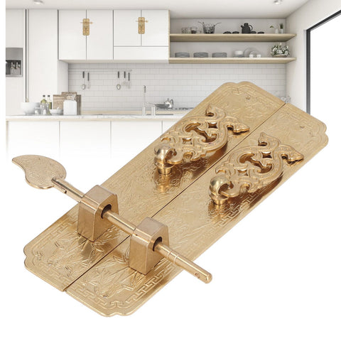 Cabinet Faceplate Brass Material Elegant Retro Botanical Pattern Decorative Chinese Antique Cabinet Handles for Dressers