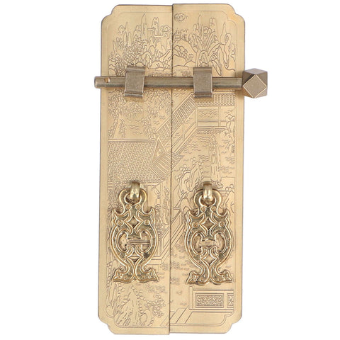 Cabinet Faceplate Retro Style Brass Material Landscape Character Pattern Decorative Cabinet Handles for Wardrobes