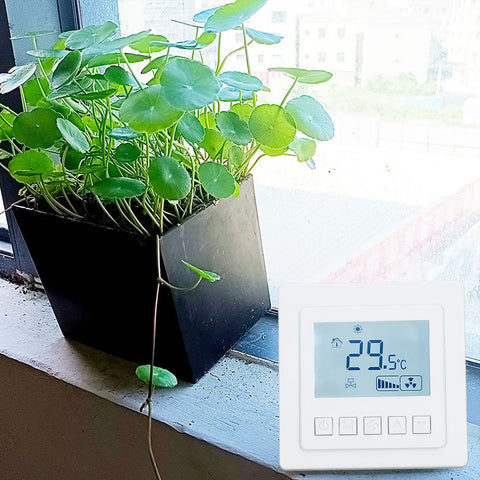 Air Conditioning Thermostat 5℃ To 35℃ ±1℃ High Accuracy Temperature Controller with Large LCD Display for Dining Room