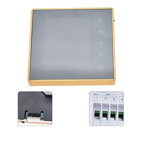 Smart Thermostat Multifunction Programmable Thermostat for Air Conditioner Water Heating Underfloor Heating AC220V Gold