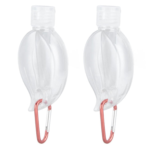 2Set 50ml Travel Bottle with Keychain Flip Cap Plastic Liquid Bottle Refillable Leakproof Transparent Squeeze ContainerMaple Leaf